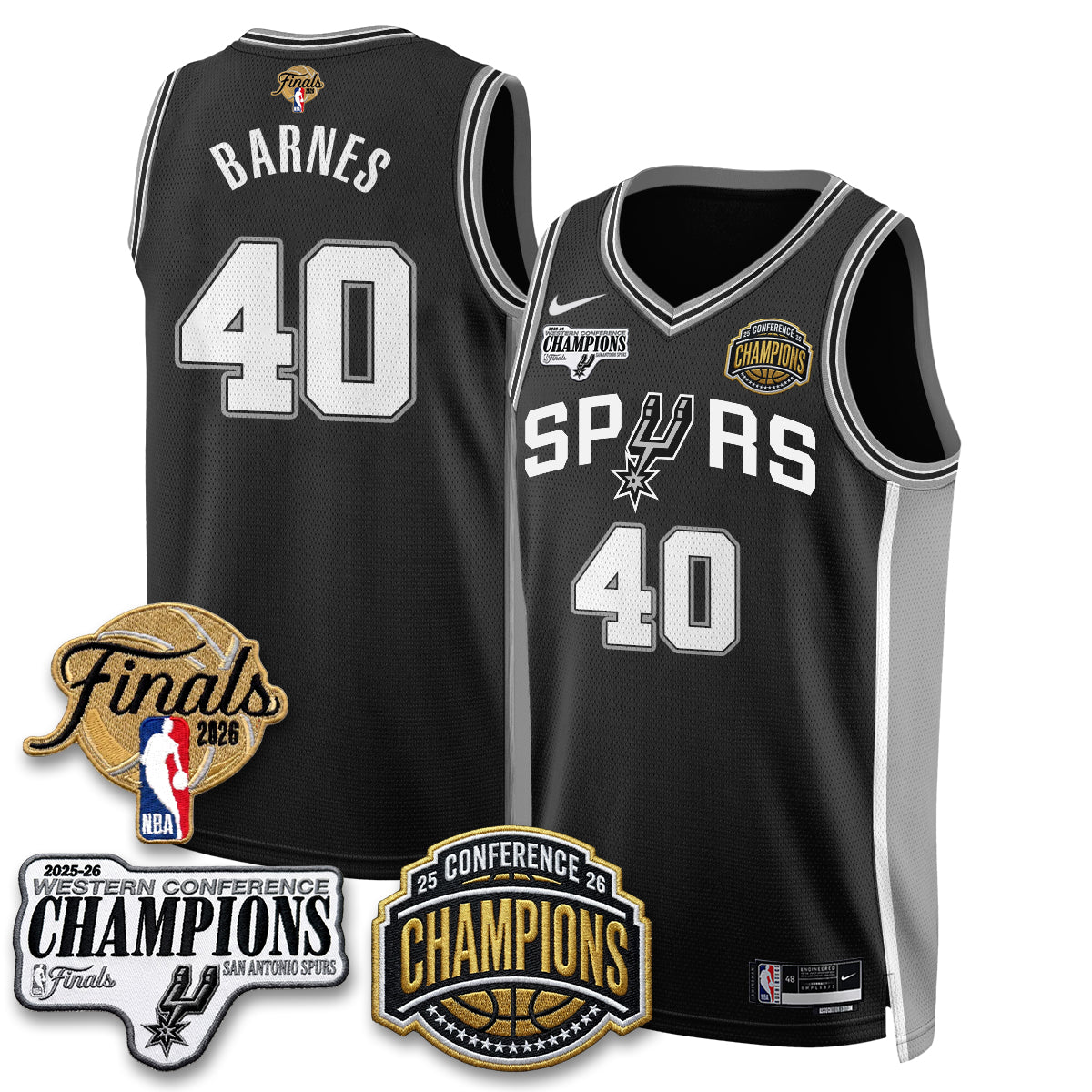 SAS 2026 NBA Western Conference Champions Vapor Jersey V3 - Stitched