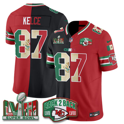 Kansas City Chiefs Mexico Split Edition Vapor Jersey - Stitched