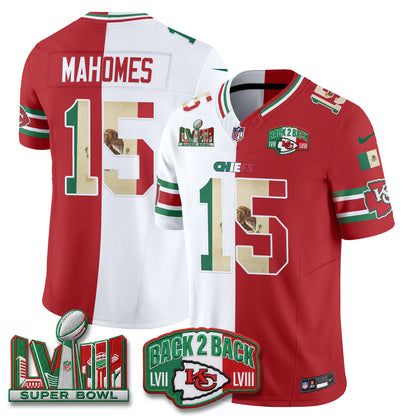 Kansas City Chiefs Mexico Split Edition Vapor Jersey - Stitched