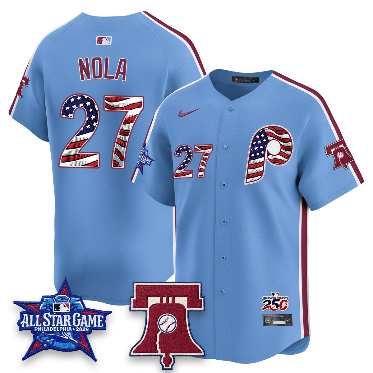 PHI 2026 Independence Day USA Vapor Limited Blue Jersey - Stitched