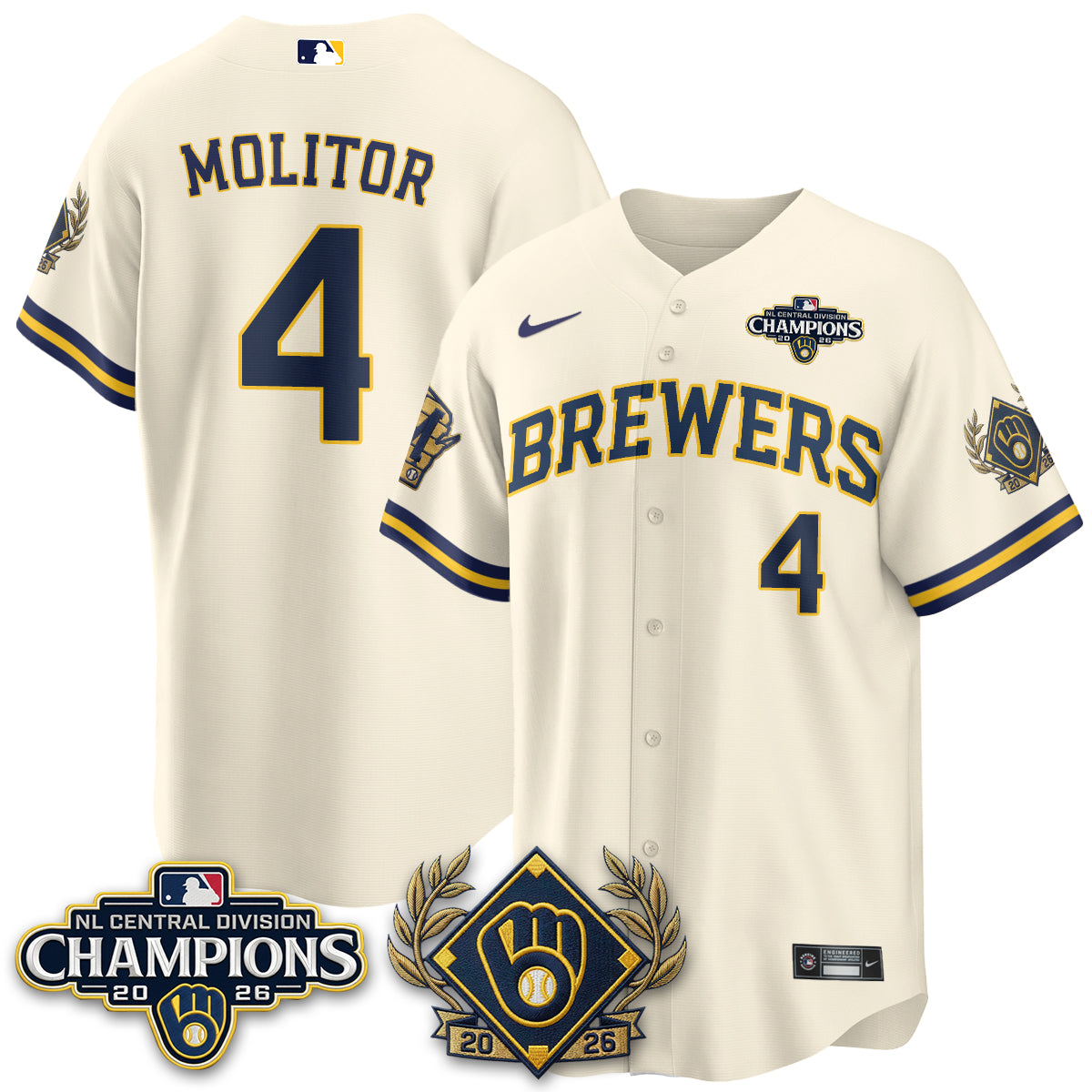 Milwaukee Brewers 2026 NL Division Champs Vapor Jersey - Stitched