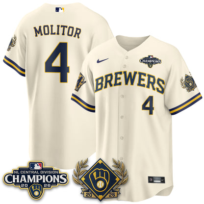 Milwaukee Brewers 2026 NL Division Champs Vapor Jersey - Stitched