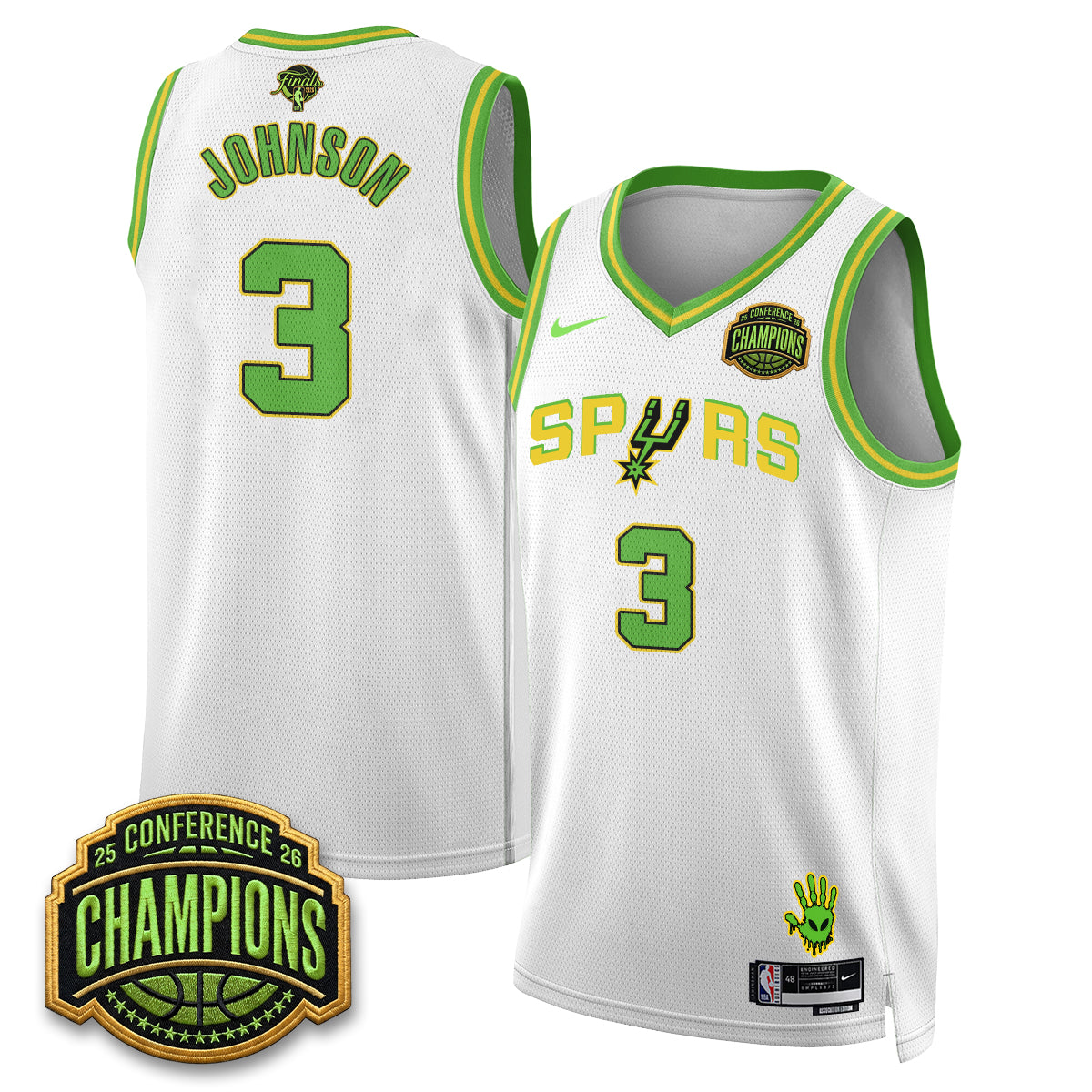 San Antonio Spurs 2026 Basketball Finals Alien Style Vapor Jersey - Stitched