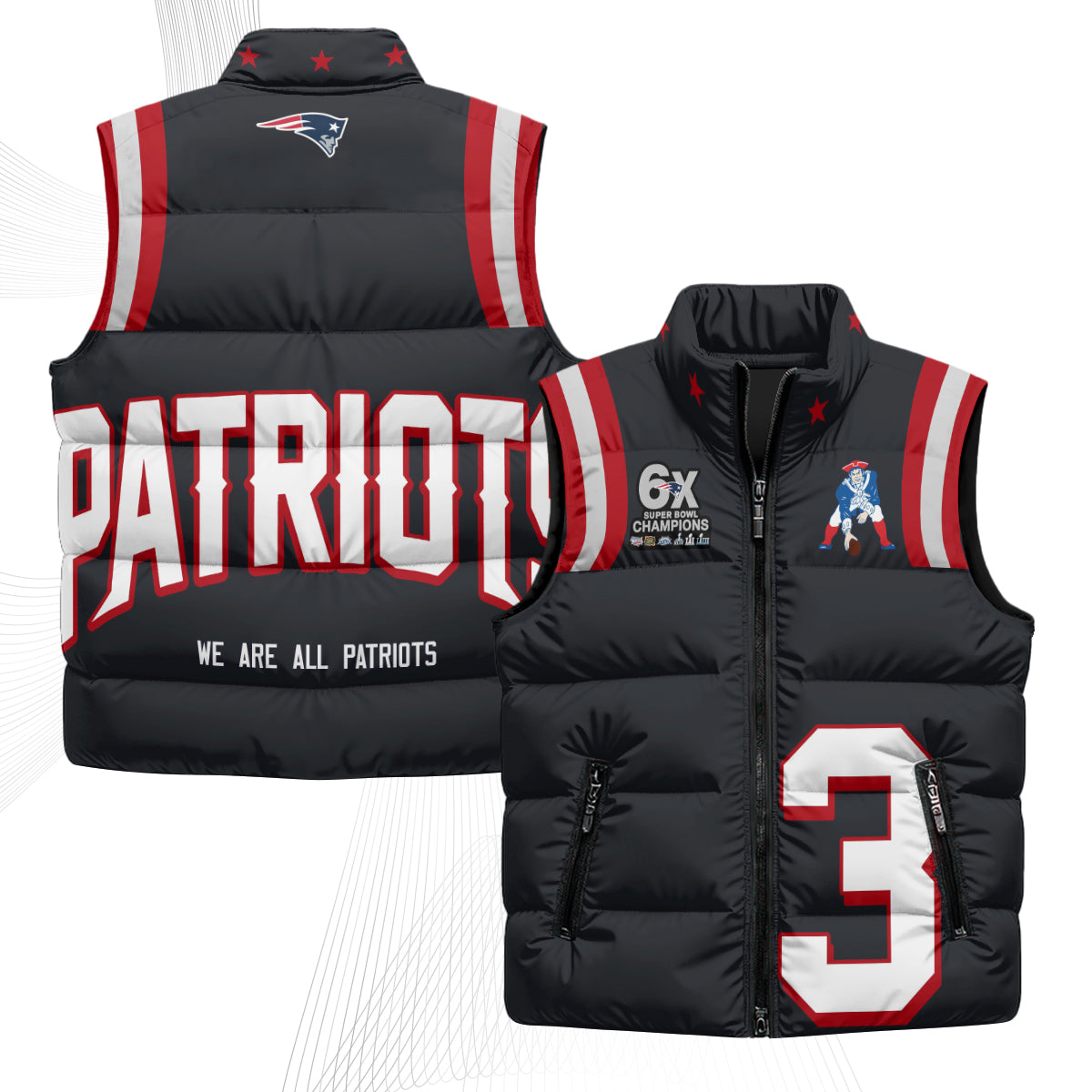NE Rivalries Puffer Vest - Printed