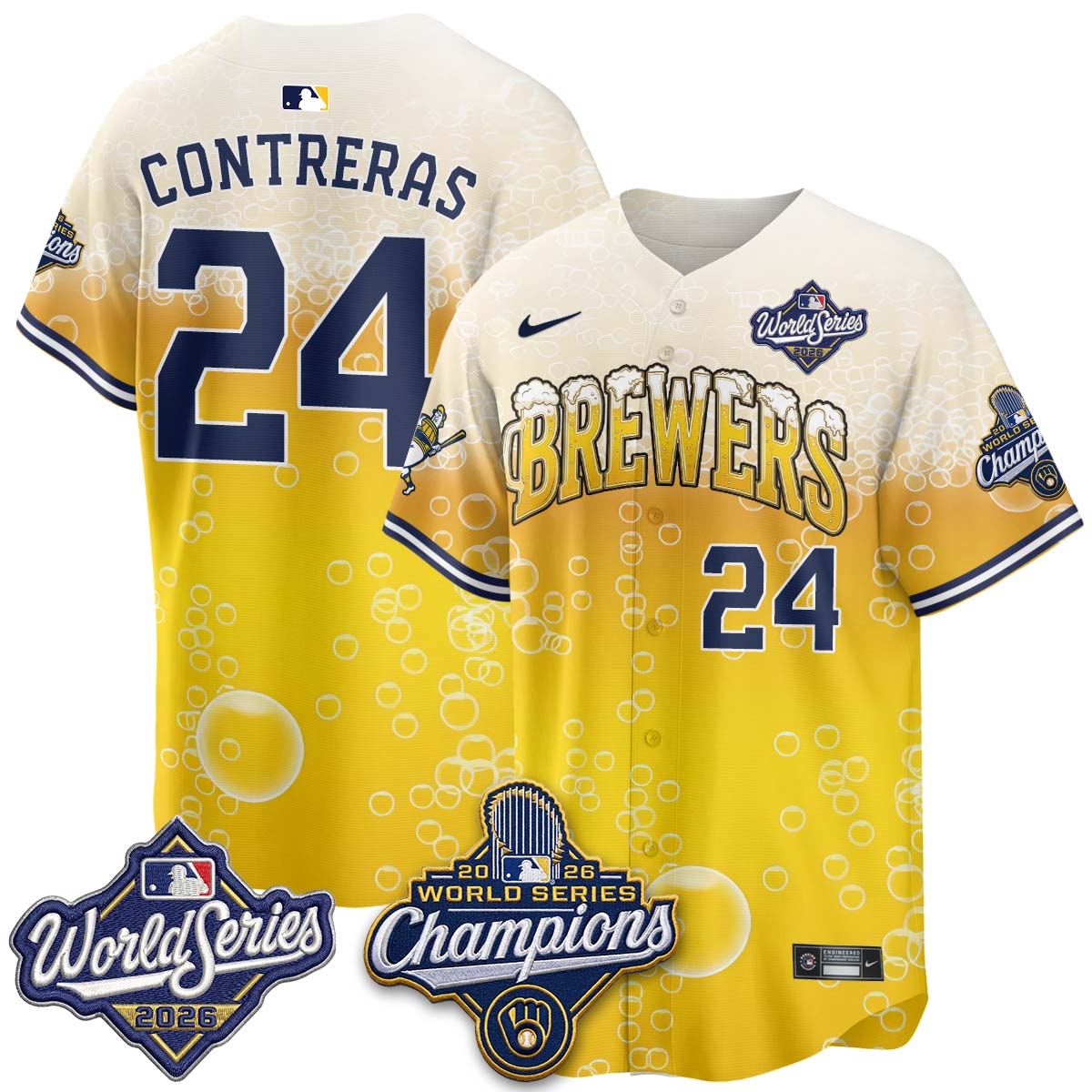 MIL "Pitcher & Pint" 2026 WS Champions Jersey - Stitched (#9) (2)