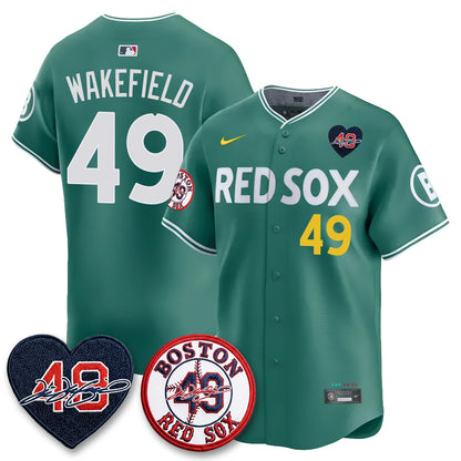 BOS Tim Wakefield Memorial Patch Vaper Premier Limited Red Jersey - All Stitched