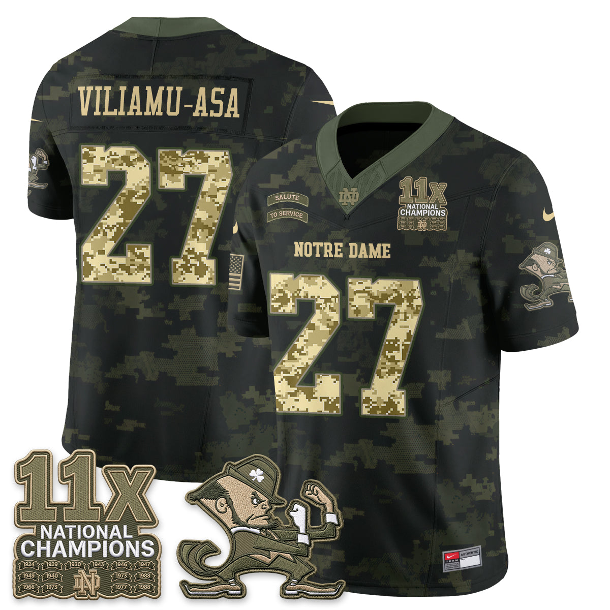 ND 2026 Salute to Service Vapor Jersey - Stitched