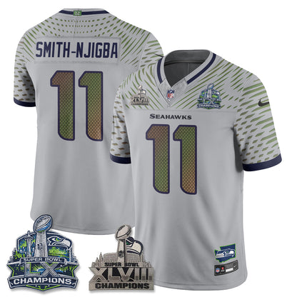 SEA S.Bowl Champions Patch Vapor Jersey - Stitched