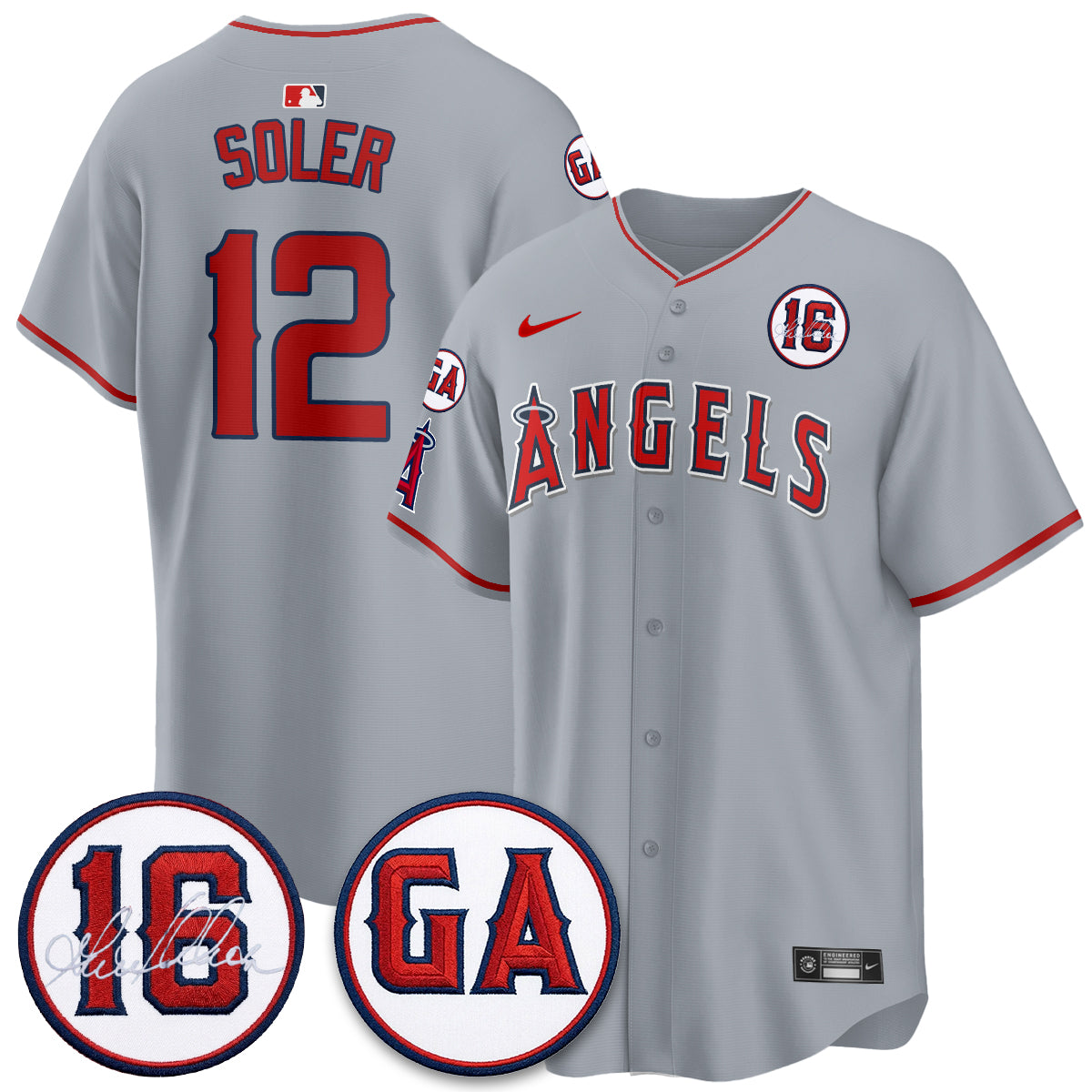 LAA Garret Anderson Tribute Patch Vapor Jersey - All Stitched V1