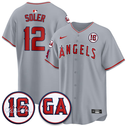 LAA Garret Anderson Tribute Patch Vapor Jersey - All Stitched V1