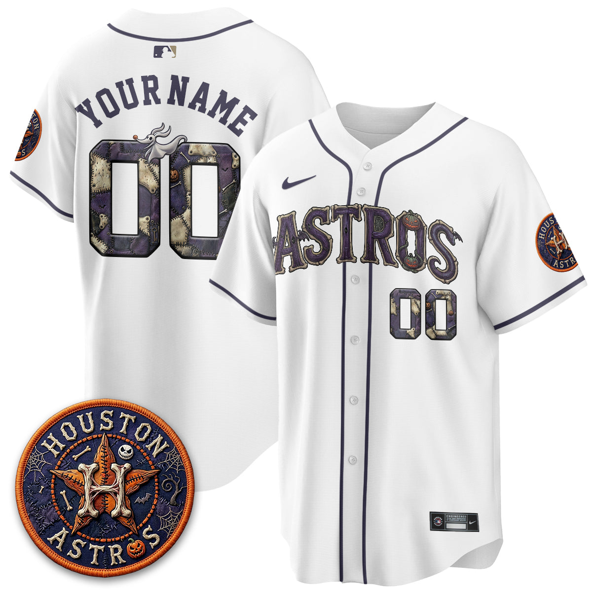 Houston Astros Nightmare Vapor Limited Custom Jersey - Stitched