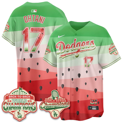 Los Angeles Dodgers National Watermelon Day Vapor Jersey - Stitched