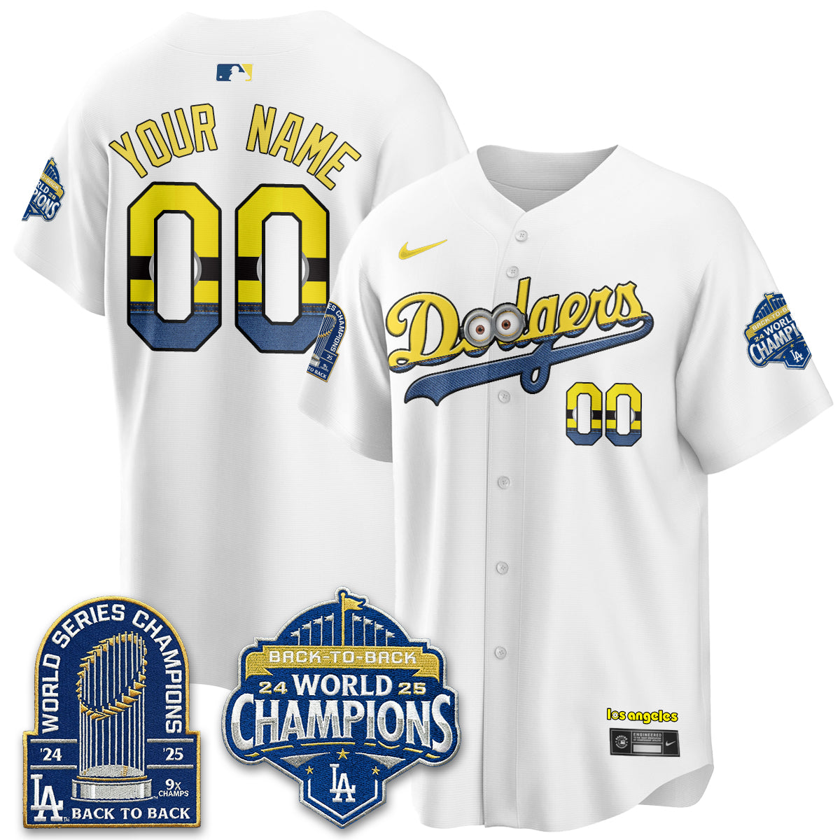 Los Angeles Dodgers x Yellow Capsules Vapor Custom Jersey - Stitched