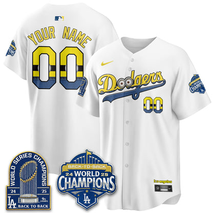 Los Angeles Dodgers x Yellow Capsules Vapor Custom Jersey - Stitched