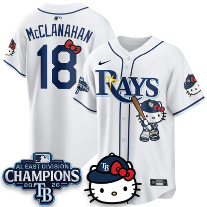 Tampa Bay Rays x Meow KT 2026 AL East Champs Vapor Jersey - Stitched