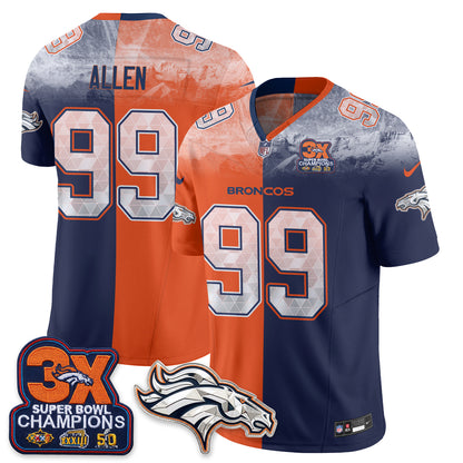 Denver Broncos Mile High Split Edition Vapor Jersey - Stitched