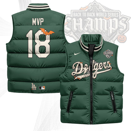 Los Angeles Dodgers Halloween 2026 Unisex Puffer Vest - Printed