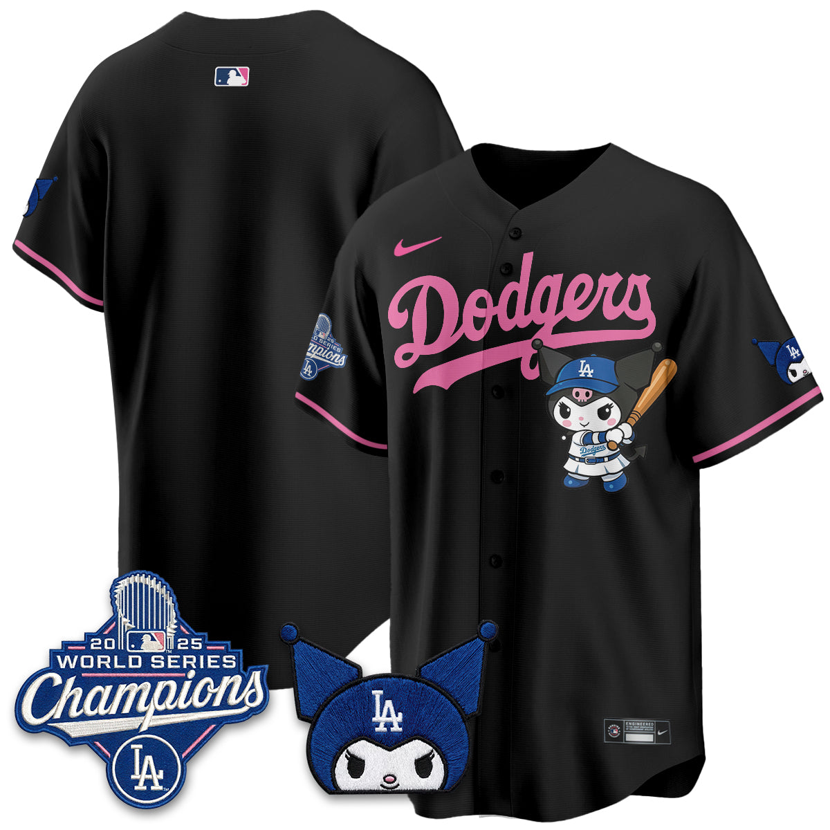 Los Angeles Dodgers Kuromi Edition Vapor Jersey - Stitched