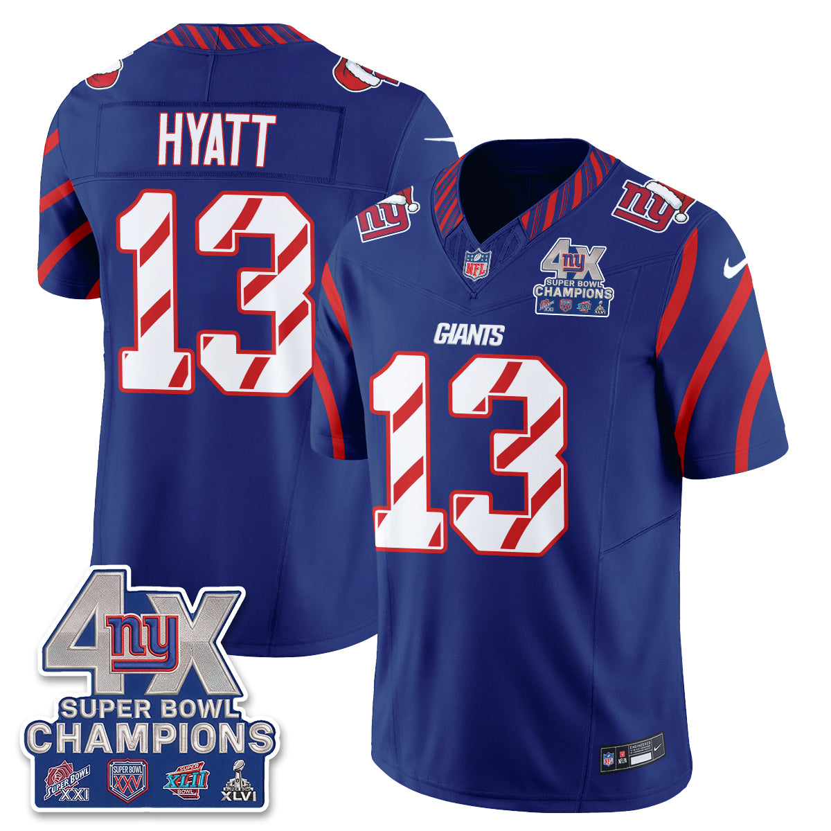 NYG  Xmas Edition Vapor Jersey - Stitched