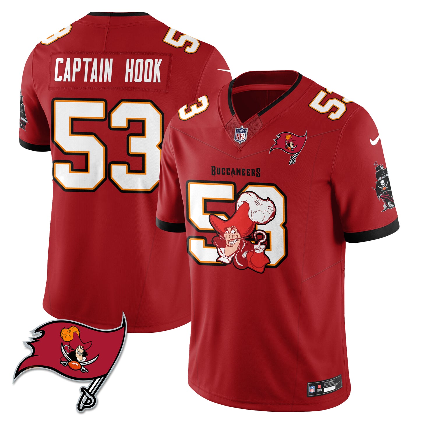 Tampa Bay Buccaneers x Red Coat Captain Edition Vapor Jersey - Stitched