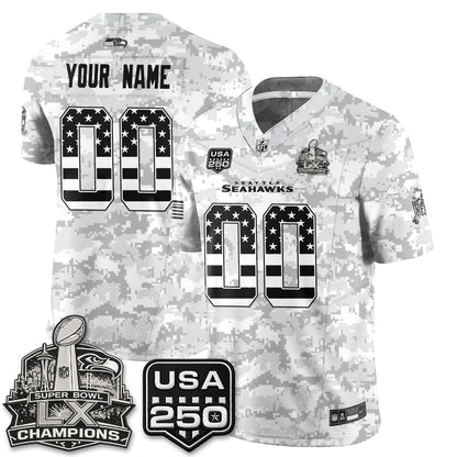 Seattle Seahawks 2026 Salute to Service Edition Vapor Custom Jersey - Stitched