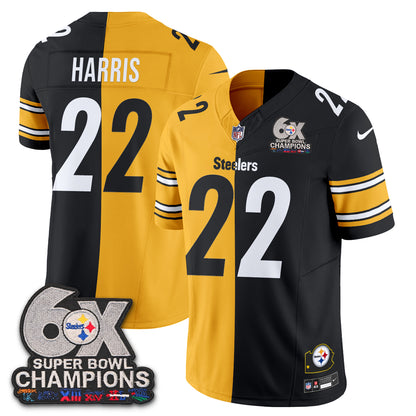 Pittsburgh Steelers 6x SBowl Split Edition Vapor Jersey - Stitched