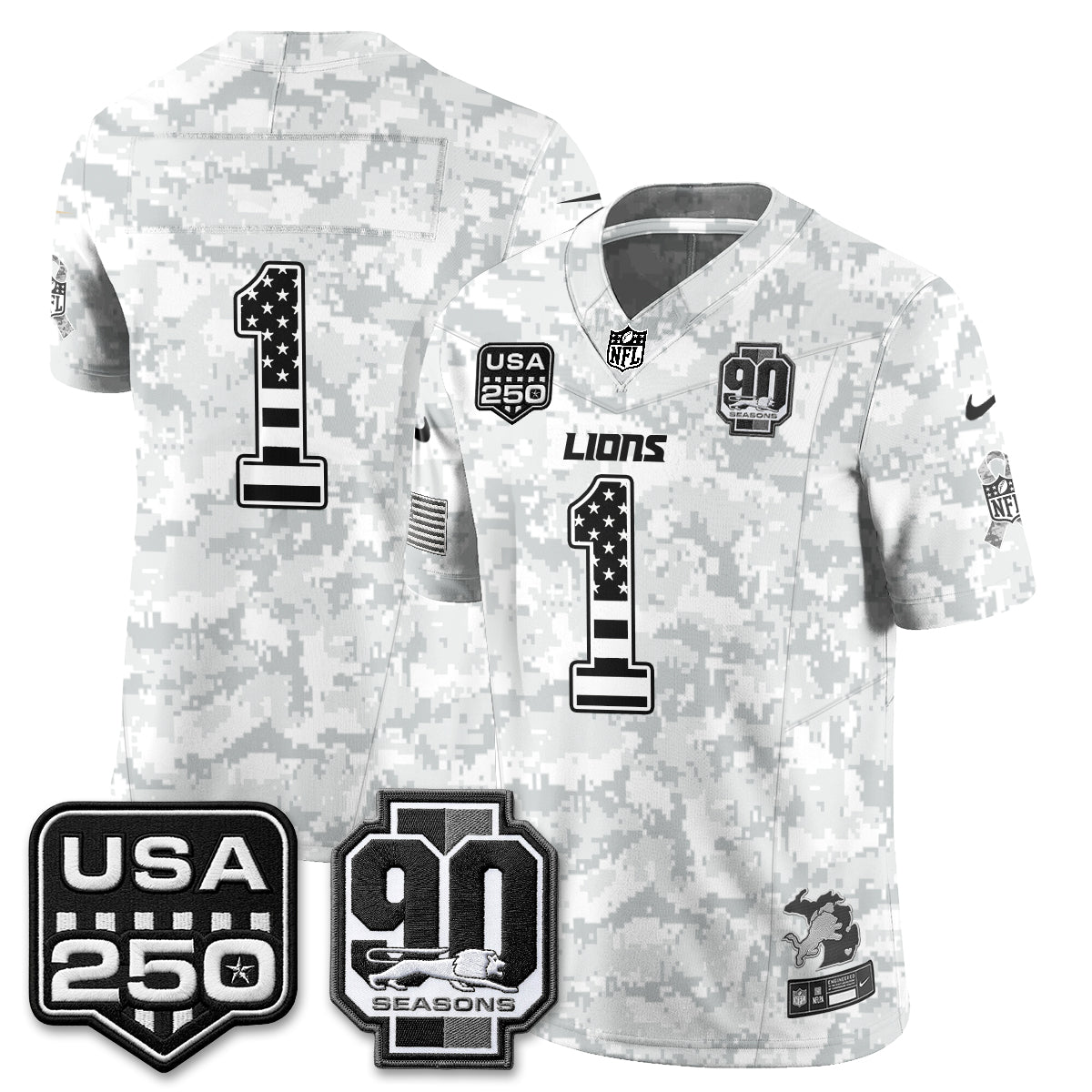 Detroit Lions 2026 Salute to Service Vapor Jersey - Stitched
