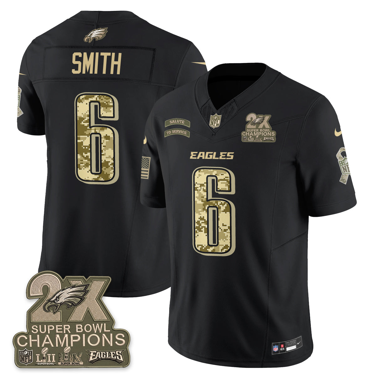 Philadelphia Eagles Salute to Service V2 Vapor Jersey - Stitched