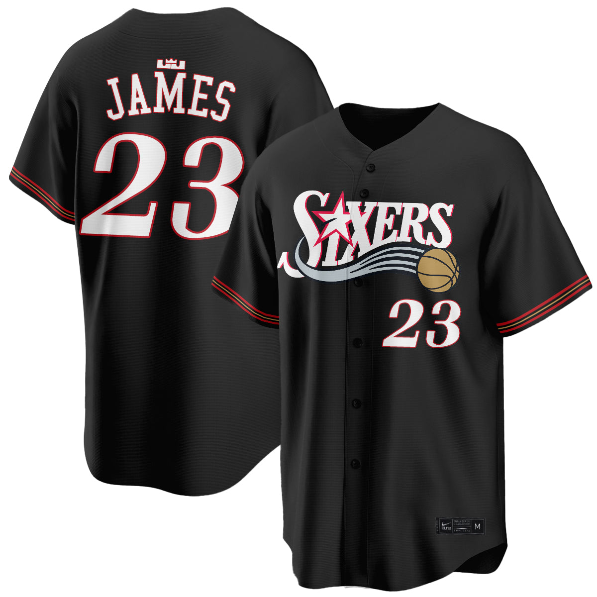 Philadelphia 76ers LeBron James #23 Vapor Baseball Jersey V2- Stitched