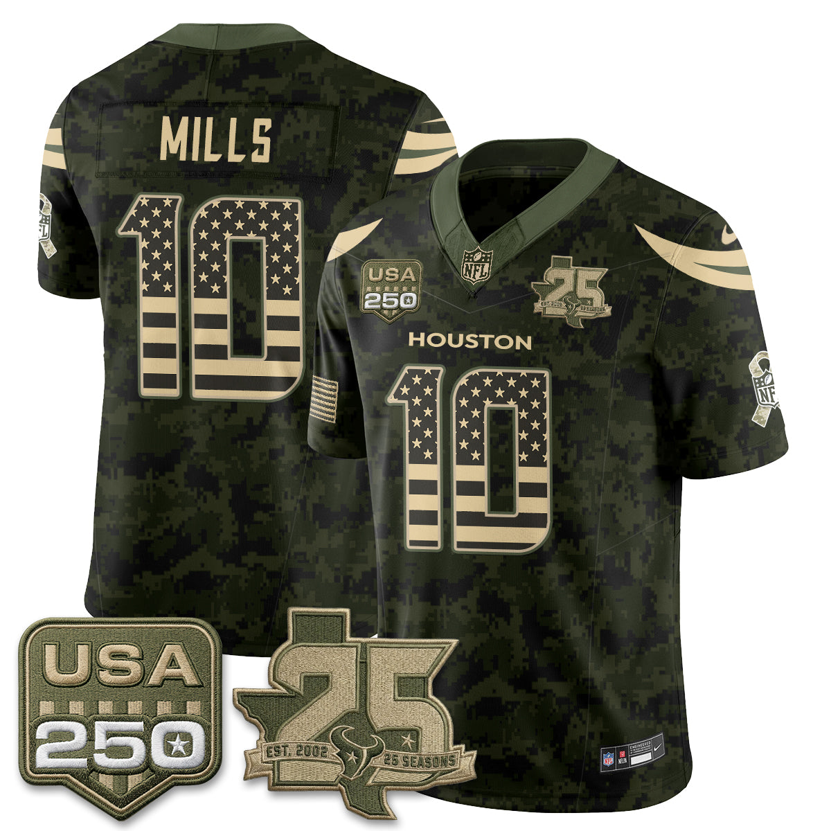 Houston Texans 2026 Salute to Service Edition Vapor Jersey - Stitched
