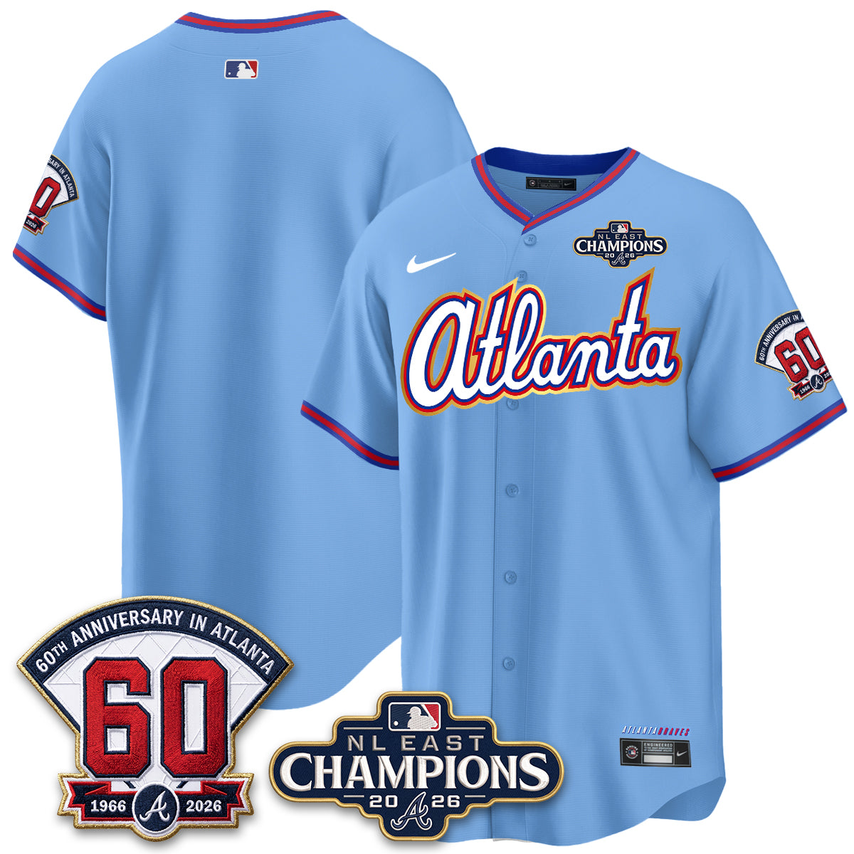 Atlanta Braves 2026 NL East Champs Gold Edition Vapor Jersey - Stitched