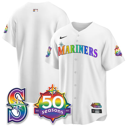 Seattle Mariners Happy Pride Month Vapor Jersey - Stitched