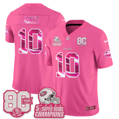 San Francisco 49ers Pink Edition Vapor Jersey - Stitched