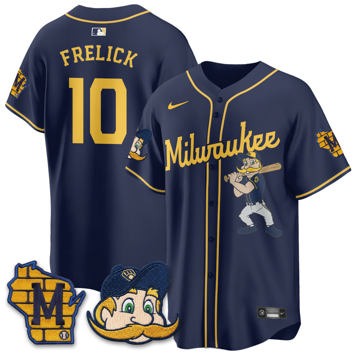 Milwaukee Brewers Bernie Edition Vapor Jersey - Stitched