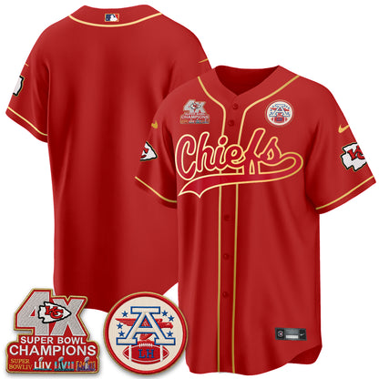 KC 4X Champs Gold Trim Edition Vapor Baseball Jersey - Stitched