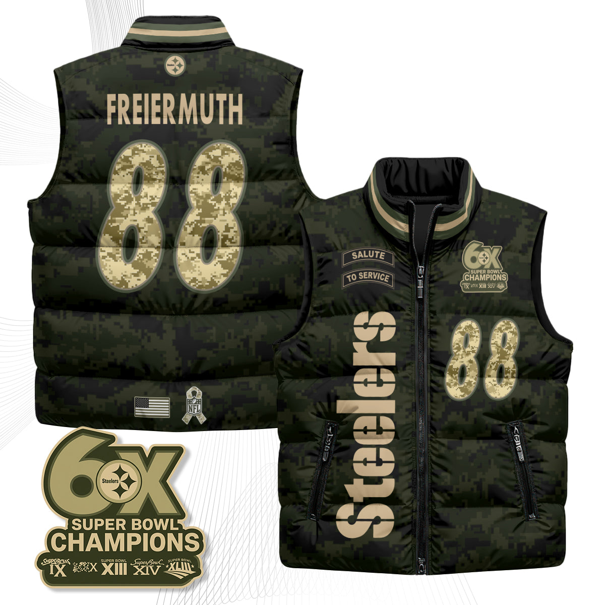 PIT 2026 Salute to Service Puffer Vest - Printed