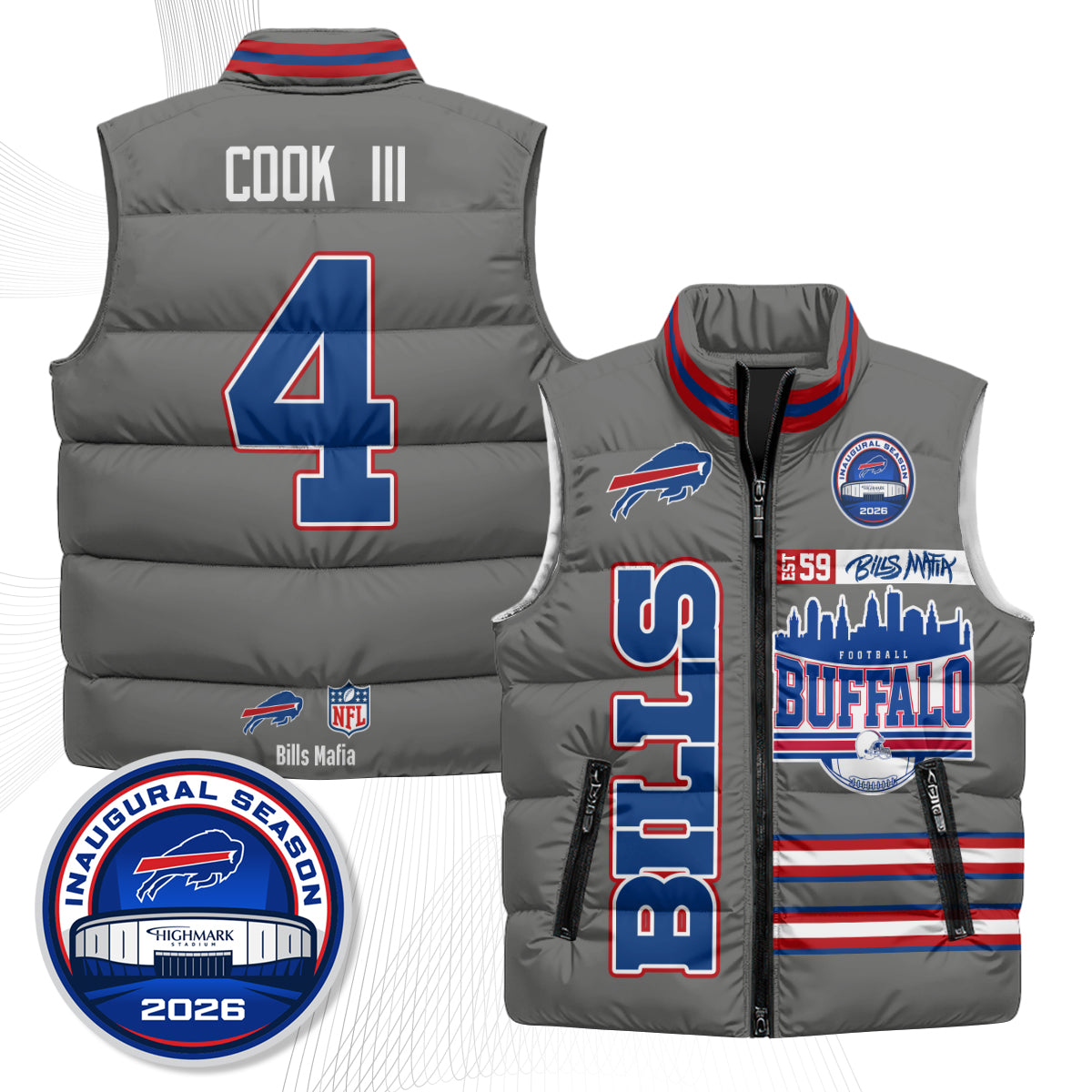 BUF "Mafia" Edition Puffer Vest - Printed