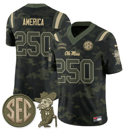 Ole Miss Rebels 2026 Salute to Service Vapor Jersey - Stitched
