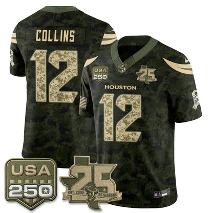 Houston Texans 2026 Salute to Service Edition Vapor Jersey - Stitched