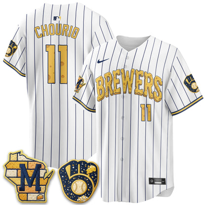 Milwaukee Brewers Cheesehead Edition Vapor Limited Jersey - Stitched