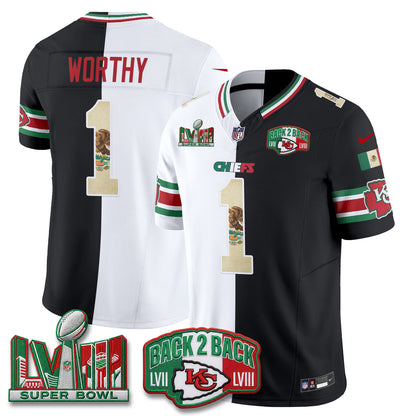 Kansas City Chiefs Mexico Split Edition Vapor Jersey - Stitched