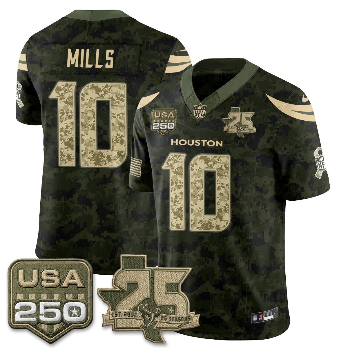 Houston Texans 2026 Salute to Service Edition Vapor Jersey - Stitched