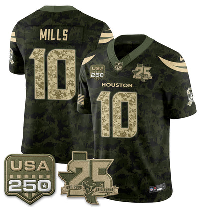 Houston Texans 2026 Salute to Service Edition Vapor Jersey - Stitched
