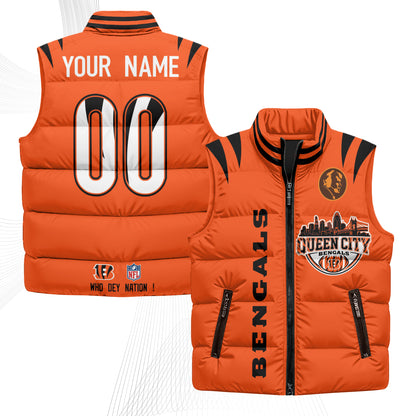 CIN John Madden Patch Custom Puffer Vest - Printed