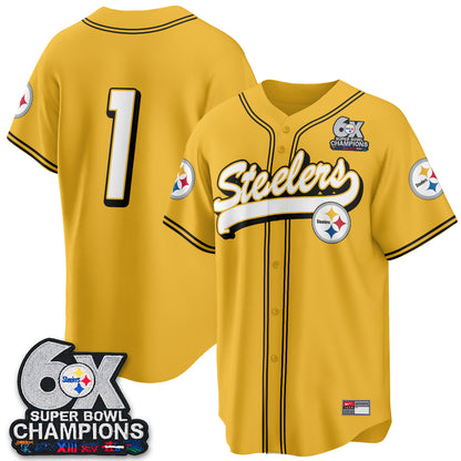 Pittsburgh Steelers 6x SBowl Baseball Vapor Jersey - Stitched