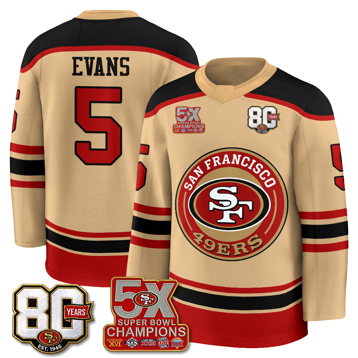 SF 4X Champs Hockey Jersey - Stitched