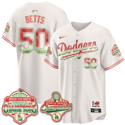 Los Angeles Dodgers National Watermelon Day Vapor Jersey - Stitched