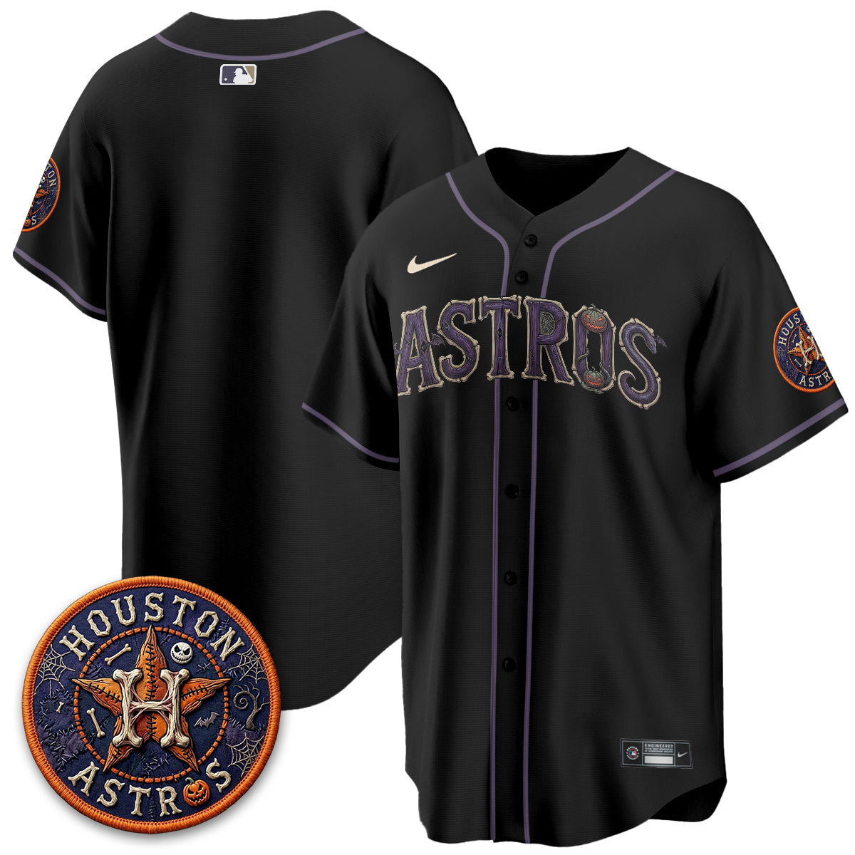 Houston Astros Nightmare Vapor Limited Jersey - Stitched