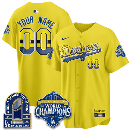 Los Angeles Dodgers x Yellow Capsules Vapor Custom Jersey - Stitched