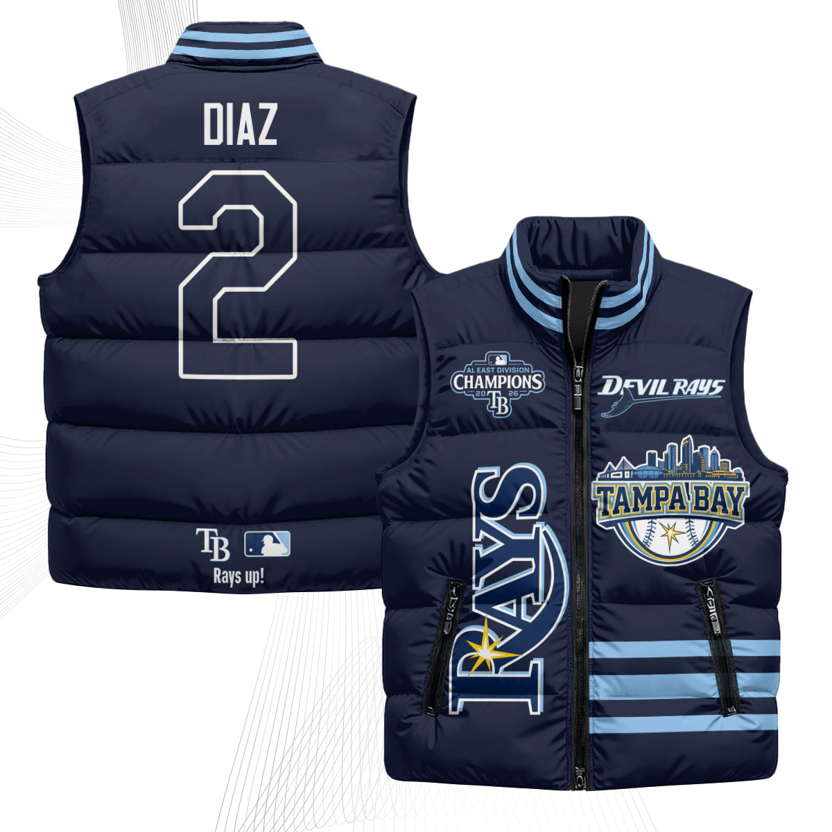 TB "Devil Rays" Puffer Vest - Printed
